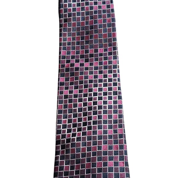Alfani Men's Geometric Checkered Silk Tie Classic - Picture 10 of 13